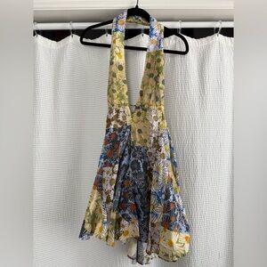 Zara Floral Halter Mini Dress - Multicolor